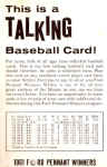 1961 Ford Pennant Winners Whitey Ford Talking Baseball Card