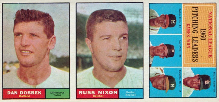 1961 Topps Baseball Salesman Sample 3-Card Panel