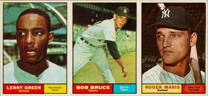 1961 Topps Baseball Salesman Sample 3-Card Panel