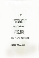 Back of the 1974 TCMA Nicknames Card