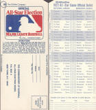 1972 All Star Game Official Ballot