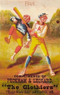 1878 Forbes Company Foul Baseball Card