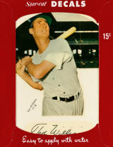 1952 Star-Cal Type 1 Ted Williams 71-B Decal