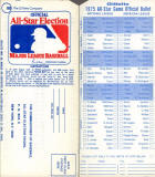1975 All Star Game Official Ballot