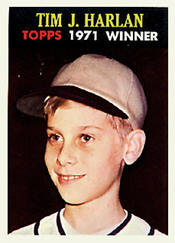 1971 Topps Winner Tim J. Harlan Baseball Card