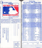 1977 All Star Game Official Ballot
