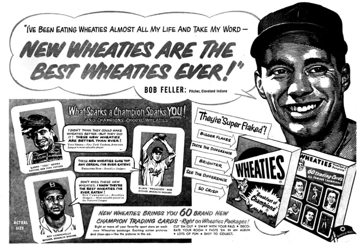1952 Wheaties trading Cards advetisement