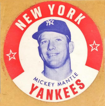 1964 Sport Heroes Magazine "Favorite Player Monogram" Mickey Mantle Sticker