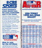1990 All Star Game Official Ballot