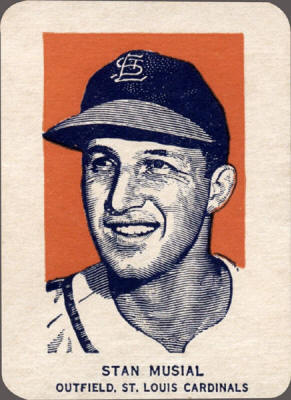 1952 Stan Musial Wheaties Hand Cut Baseball Card