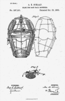 1883 Catchers Mask Patent 2 piece hinged frame
