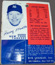 1956 Big League Stars Mickey Mantle Back