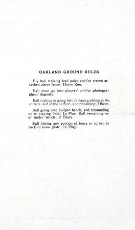 1974 World Series Game 3 Oakland Coliseum  Official Batting Order Card