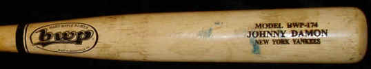 Johnny Damon New York Yankees Game Used  BWP-174 Bat