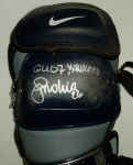 Jose Molina signature on Game Used Shin-Gauds