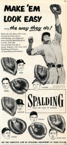 1954 Spalding Basebal Glove Ad