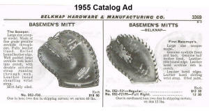 1955 Belknap Catalog Baseball Glove ad