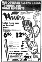 1976 Woolco Winfield Baseball Glove ad