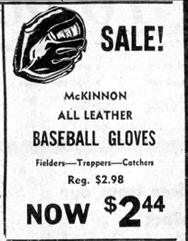 1958 McKinnon Baseball Glove Ad