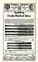 1906 Spalding's Baseball Bat Advertising