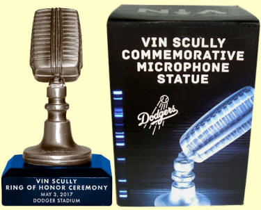 Vin Scully Commemorative Microphone Statue 2017 Dodger Stadium Give Away