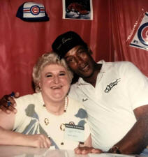 Wanda Marcus with Ernie Banks