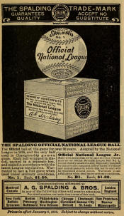 1907 Spalding ONL Baseball ad