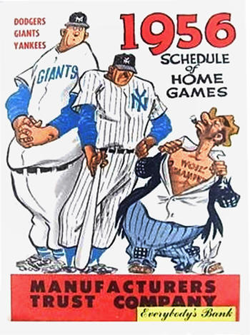 1956 Dodger Giants Yankees Schedule of Home Games