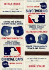 Major League Baseball Official Caps Offer Advertising Matchbook Cover