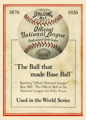 1926 Spalding ONL Baseball ad