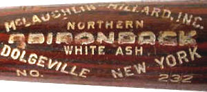 1946-1950 Adirondack Baseball Bat label
