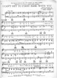 I can't get to first base with you sheet music lyrics