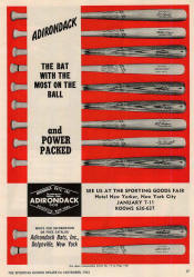 1961 Adirondack Baseball Bat ad