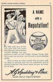 1938 Spalding ONL Baseball ad