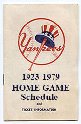 1923-1979 Yankees Home Game Schedule