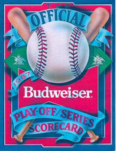 1987 Budweiser Play-Off Series Scorecard Mickey Mantle