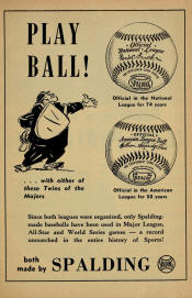 1950 Spalding ONL Baseball Ad