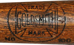 Pre 1920s Goldsmith Bat Label