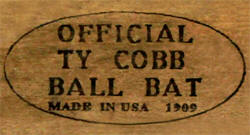 Ty Cob Ames Hanes co. Baseball Bat