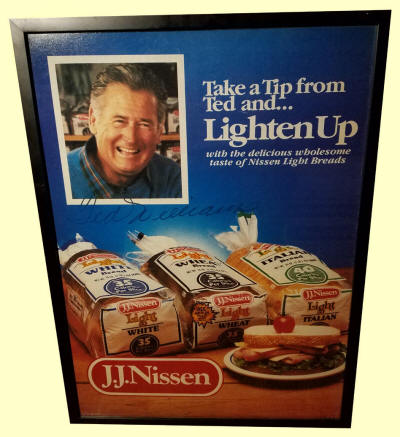 Ted Williams J.J.Nissen Bread Poster