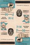 1961 - 1962 F&M Savings Bank Minnesota Twins Matchbook Set Checklist