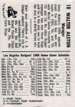 1960 Bell Brand Dodgers Walter Alston Schedule