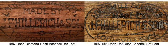  J.F. Hillerich & Son Baseball Bat Fonts