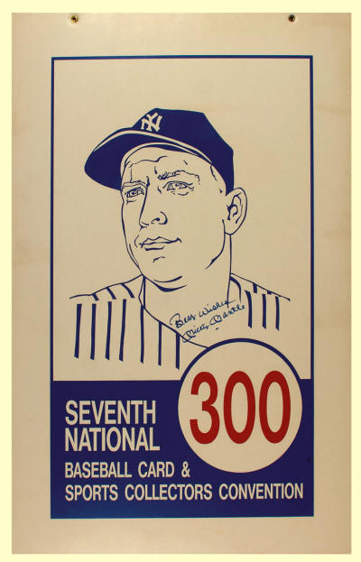 1986 Mickey Mantle 7th Annual National Sports Collectors Convention Aisle Marker sign