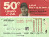 1975 Norwich Np-27 Antifungal Medication Mickey Mantle .50 Refund Check & Coupon
