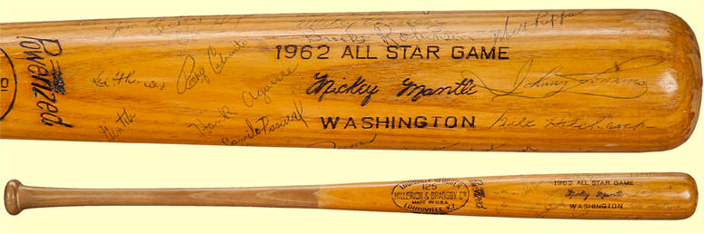 Mickey Mantle Game Used 1962 All-Star Game Bat