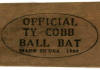 Official Ty Cobb Ball Bat 1909