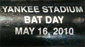 2010 Yankees 2009 Champions Bat Day