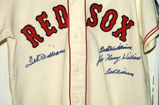 Quadruple-Signed Ted Williams Jersey