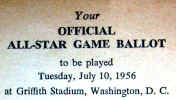 1956 Official All-Star Game Ballot